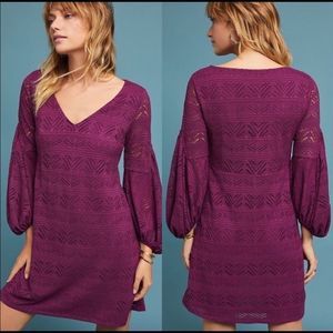 Maeve by Anthropologie eyelet dress purple xs